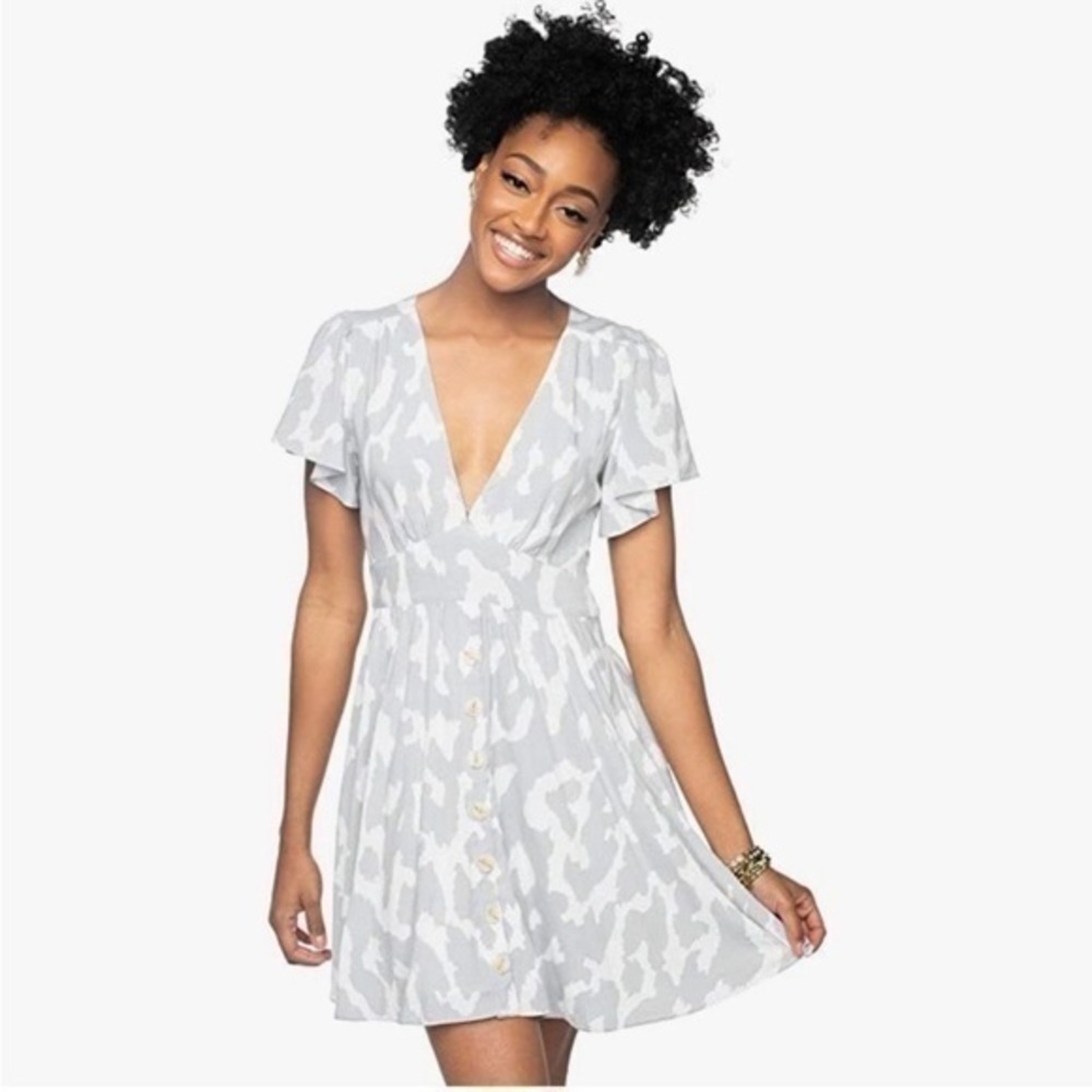 Buddy Love Alba Gray and White Mini Dress Size Small